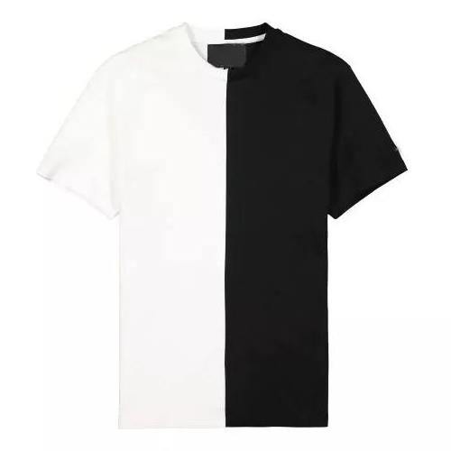 Pakistan Manufacturer Custom Clothing Mens Split Two Tone Color Half Black Half White T Shirt plus size