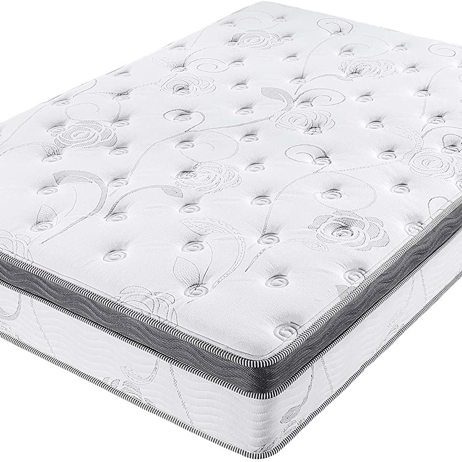 EXW 12 Inch Box Top king queen size natural latex Roll up pocket Spring memory foam cooling hotel bed Mattress in box