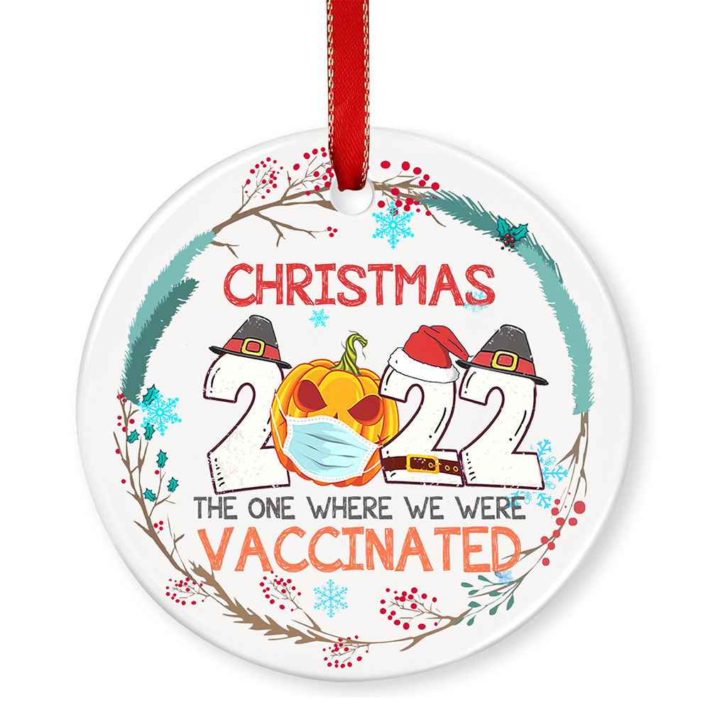 3 Inch Round Circle Custom Sublimation Blank Ceramic Christmas Ornaments Flat Christmas Ornament