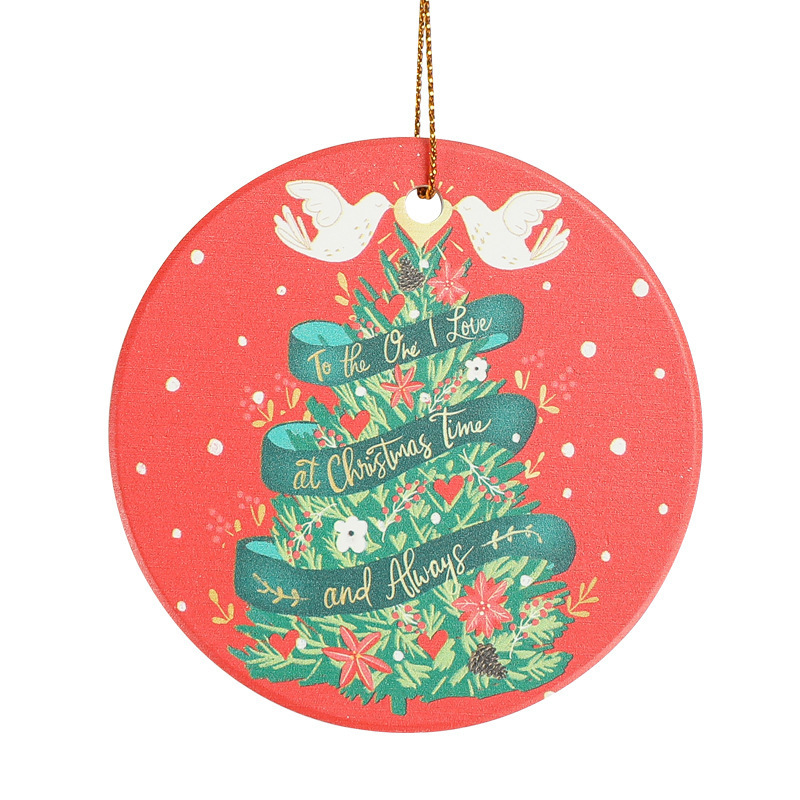 3 Inch Round Circle Custom Sublimation Blank Ceramic Christmas Ornaments Flat Christmas Ornament