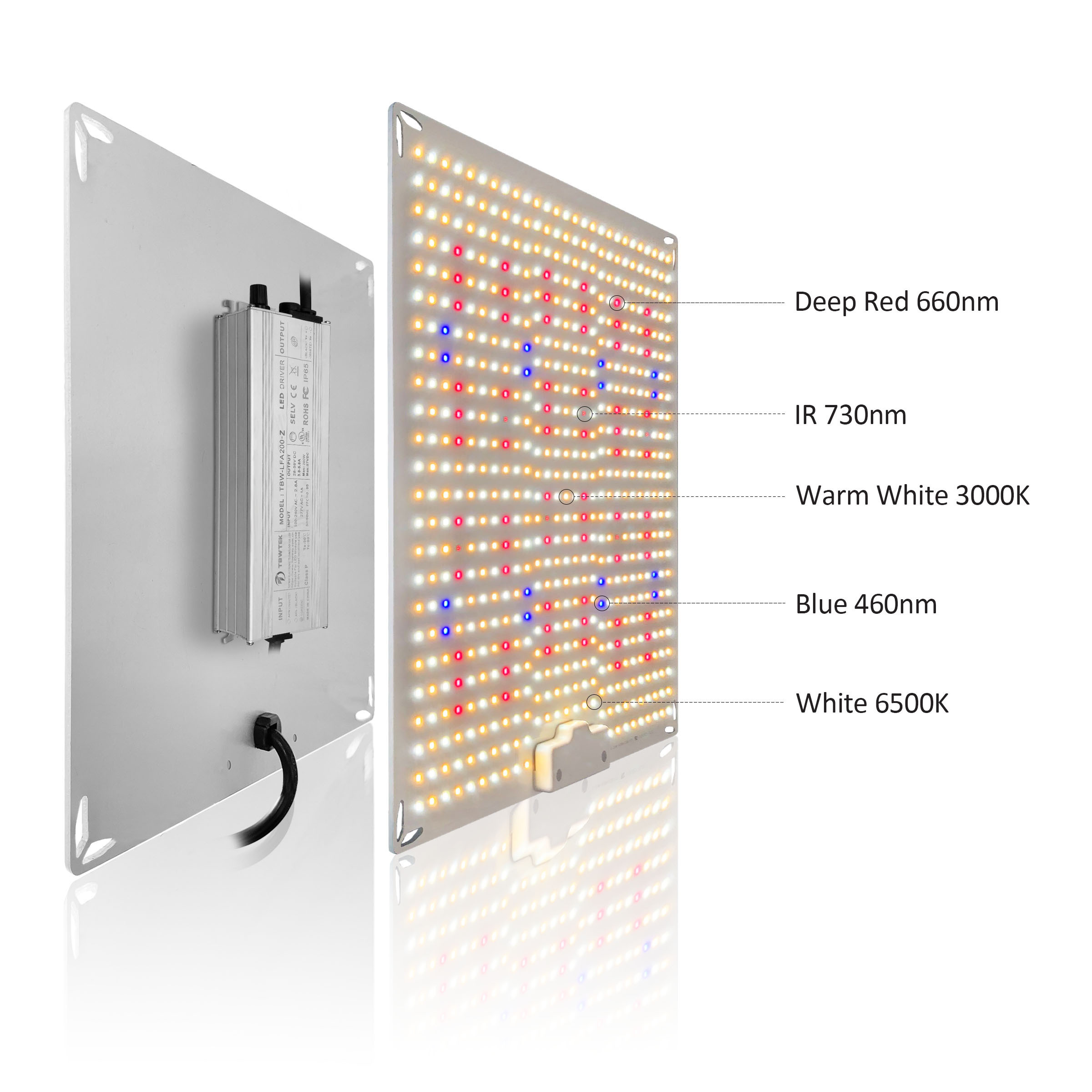 Redfarm 240w 3000k Samsung lm301h Adjustable Spectrum Board Growing 120w Led Grow Light 2x4 Full Spectrum