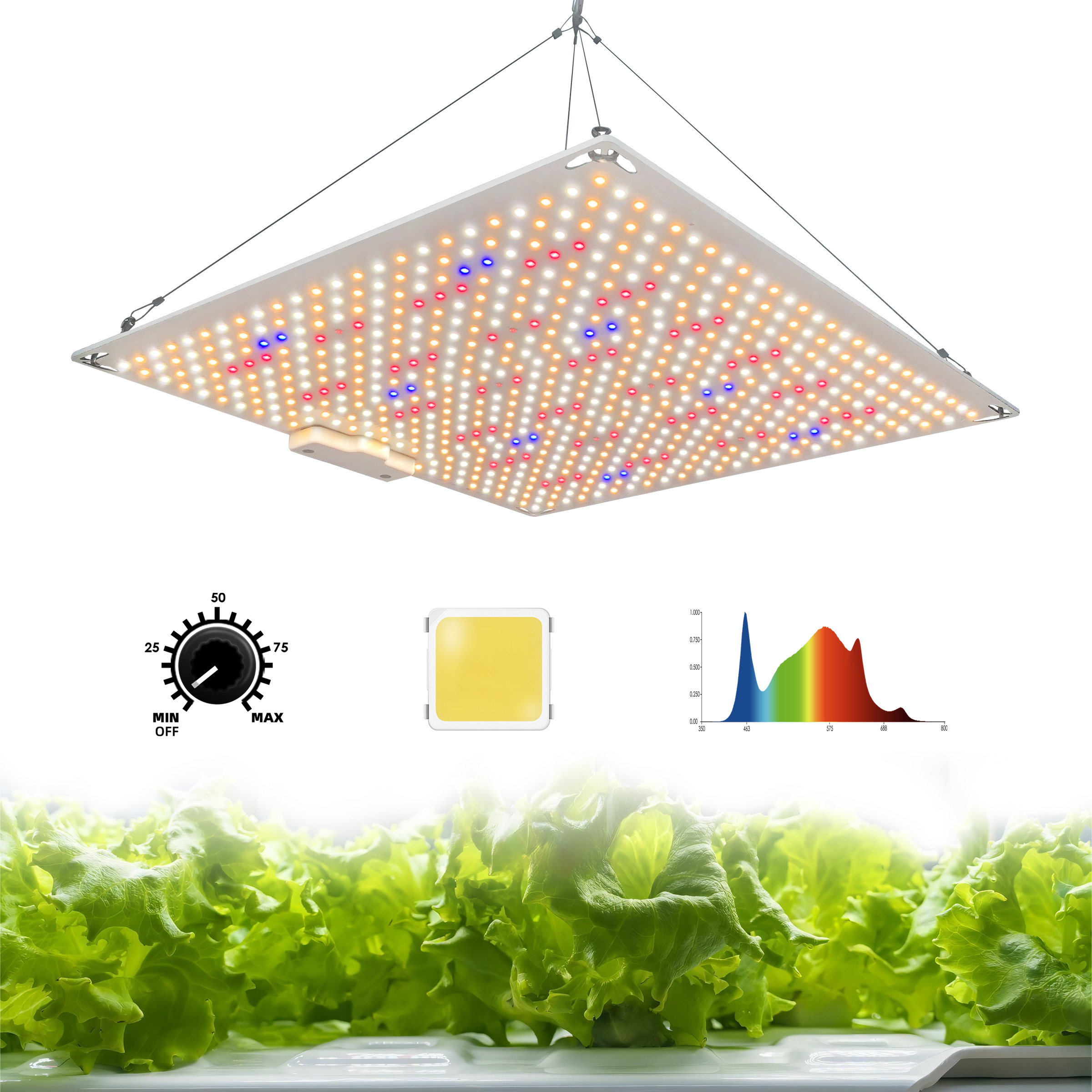 Redfarm 240w 3000k Samsung lm301h Adjustable Spectrum Board Growing 120w Led Grow Light 2x4 Full Spectrum