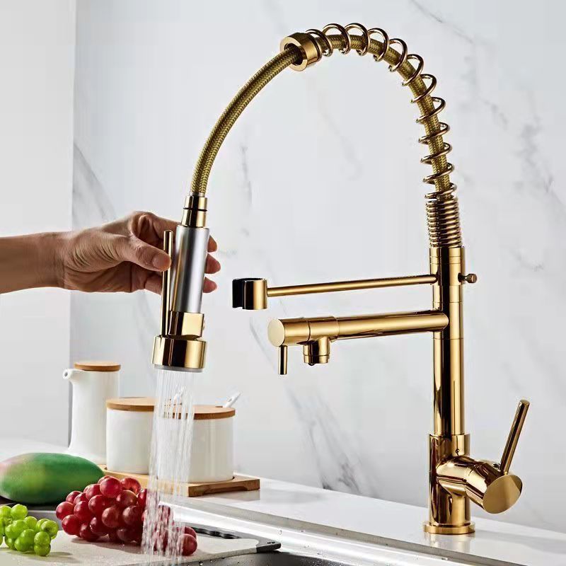 Redge Stainless Steel 304 Kitchen faucet Spring 360 degree rotated Sink Faucets Pull Out