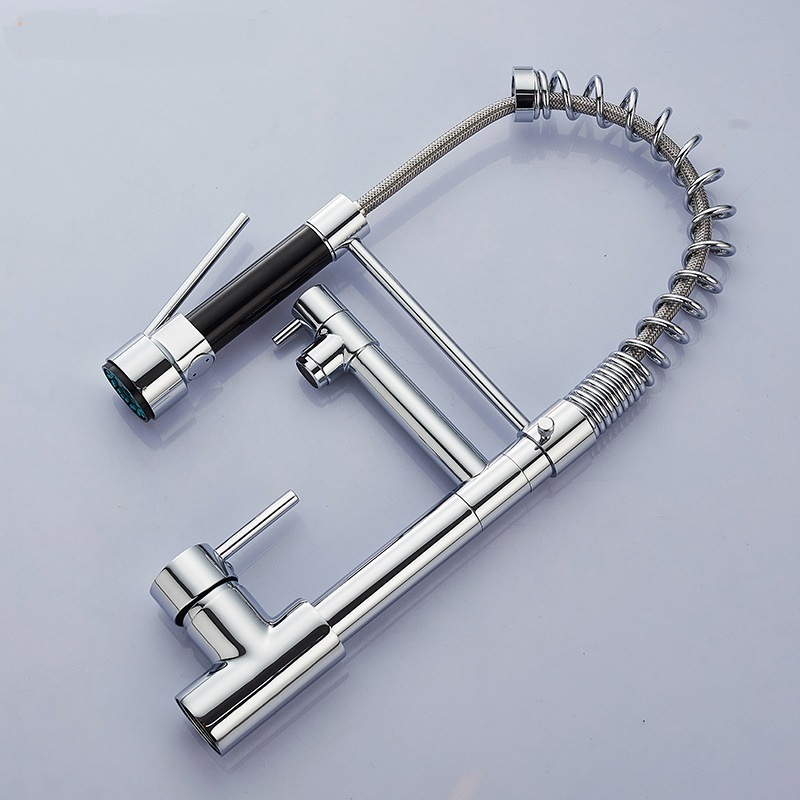 Redge -  Stainless Steel Spring kitchen faucet multifunction Chrome Pull Down Kitchen Sink Faucets Pull Out