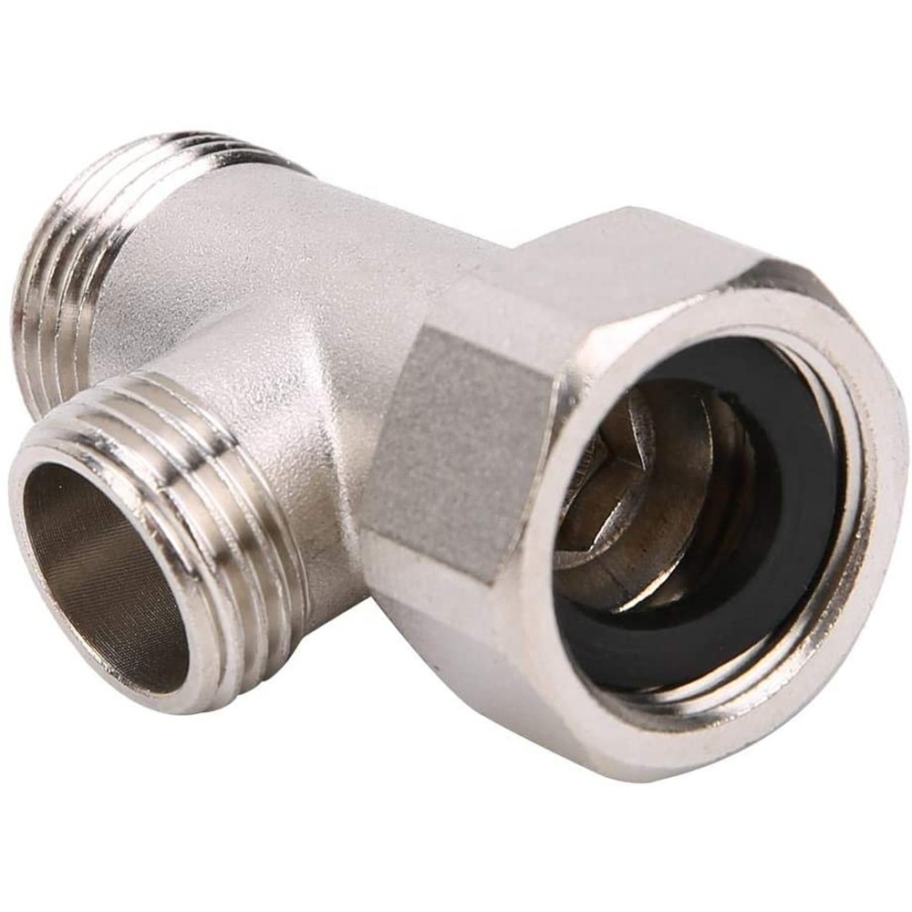 Redge - Brass T valve for toilet 3 way Valve for toilet bidet, 3/8