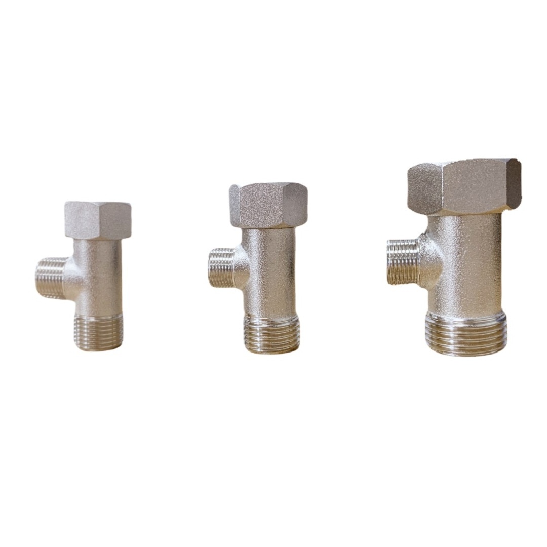 Redge - Brass T valve for toilet 3 way Valve for toilet bidet, 3/8