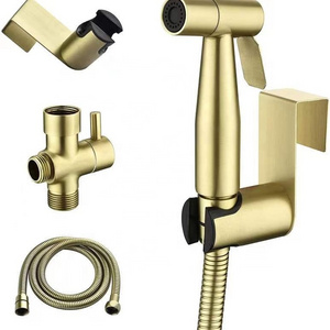 Redeg - 2021 hot sell Cloth Diaper Toilet Sprayer Kit - Brass Chrome Hand Held Bidet - 1/2" T-valve for Europe