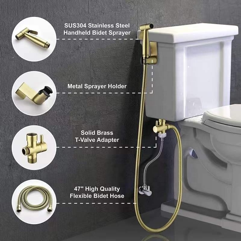 Redeg - 2021 hot sell Cloth Diaper Toilet Sprayer Kit - Brass Chrome Hand Held Bidet - 1/2