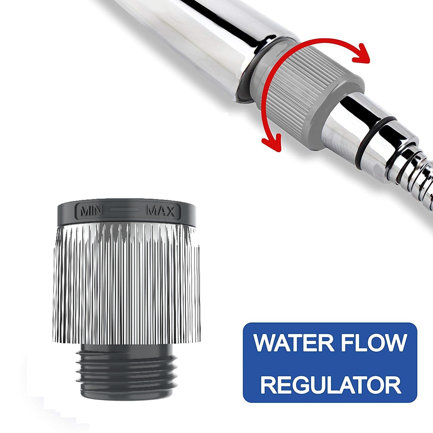 Redge - ABS Water flow restrictor for bathroom,  Water flow regulator for shower head ,  water control