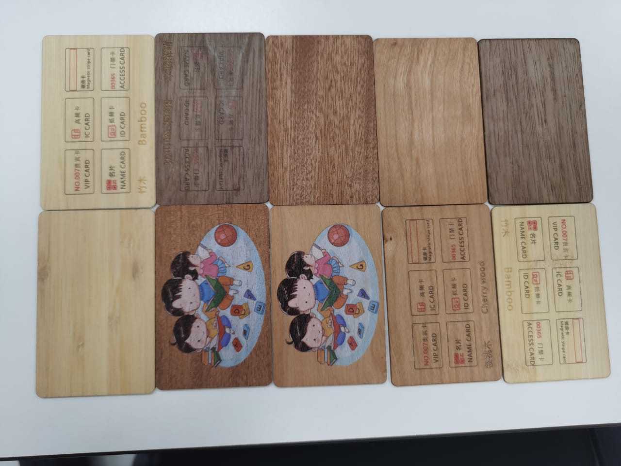 Custom Birch Bamboo Beech Cherry wood cards NFC wood business cards