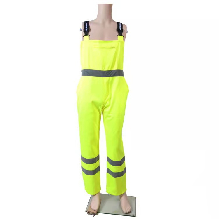 Custom Heavy Duty Reflective Construction Safety Workwear Uniforms Bib Overalls Industrial Work Pants Cargo Jumpsuit for Men