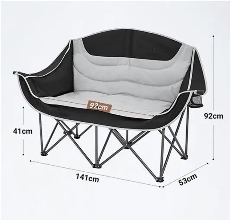 Wholesale 2 Person Foldable Beach Sofa Chair Portable Fishing Picnic Double Chair Folding Camping Chair