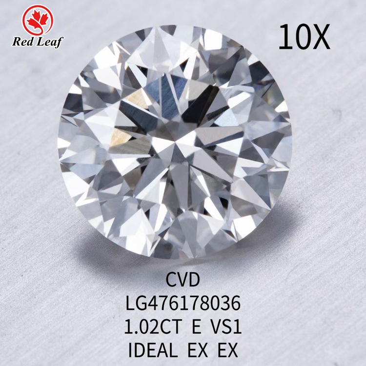 Redleaf Cvd diamond 2021popular 1.08ct cvd diamond vs1 white round lab grown gemstone