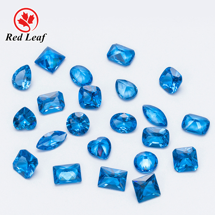 Redleaf jewelry 119# aquamarine heart shape spinel gemstone 9*9mm synthetic spinel price per carat