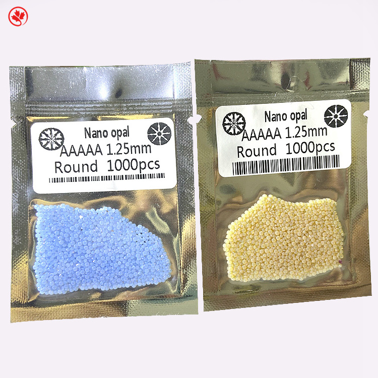 Redleaf Jewelry Round Small Size 1.0mm-3.0mm Blue color Opal Nanosital Gemstone Composite nano gems