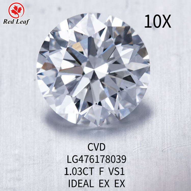 Redleaf Cvd diamond 2021popular 1.08ct cvd diamond vs1 white round lab grown gemstone