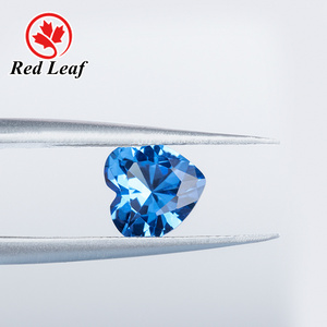 Redleaf jewelry 119# aquamarine heart shape spinel gemstone 9*9mm synthetic spinel price per carat