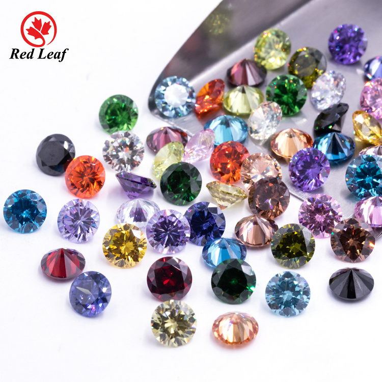 Redleaf Gems 3A 5A Zircon CZ Stone Loose Gemstone Wholesale Hot Sell Round Cut White Colors Small Cubic Zirconia