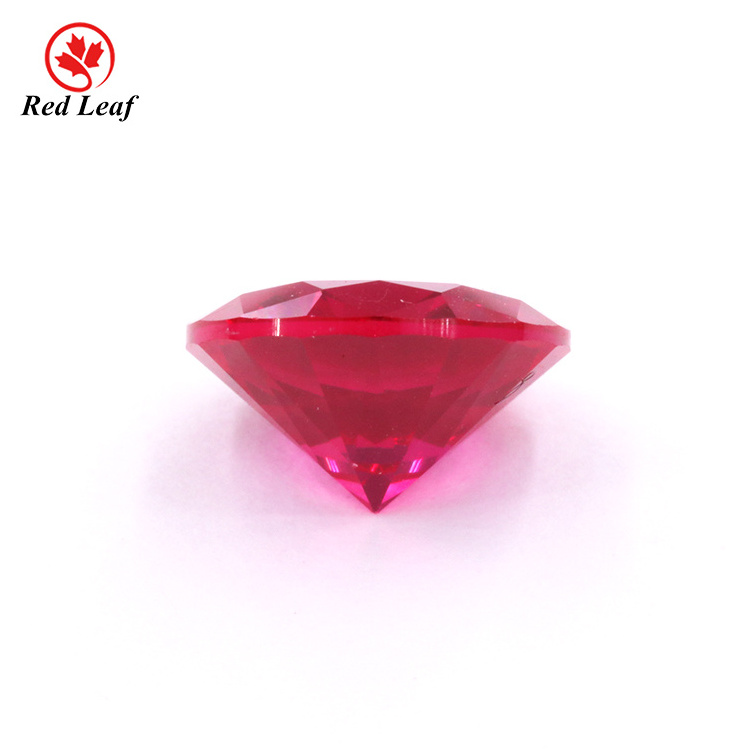 Redleaf Gems Hot sale AAA red rubi ring gemstones rose loose round lab created stone price of synthetic corundum ruby