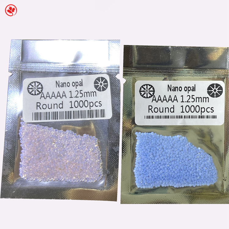 Redleaf Jewelry Round Small Size 1.0mm-3.0mm Blue color Opal Nanosital Gemstone Composite nano gems