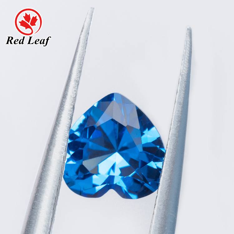 Redleaf jewelry 119# aquamarine heart shape spinel gemstone 9*9mm synthetic spinel price per carat