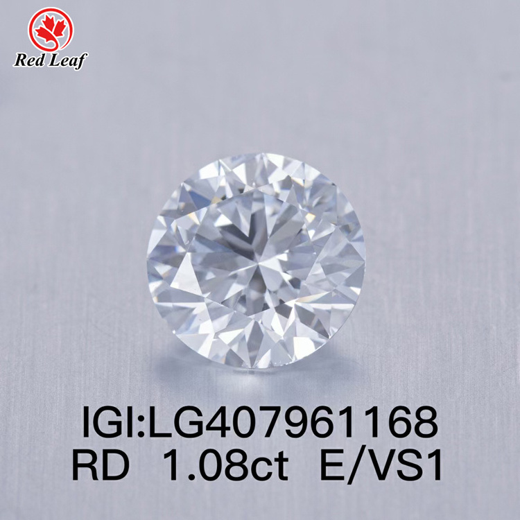 Redleaf Cvd diamond 2021popular 1.08ct cvd diamond vs1 white round lab grown gemstone