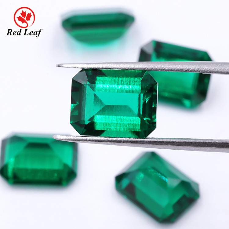 Redleaf lab created emerald colombia gemstones stone, loose gemstone hydrothermal synthetic colombian lab grown emerald