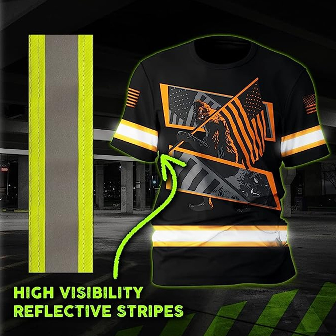 Clothing Reflective Print T Shirts Long Sleeve Shirt Wholesale High Visibility Safety T-shirt Short Sleeve Quick Dry