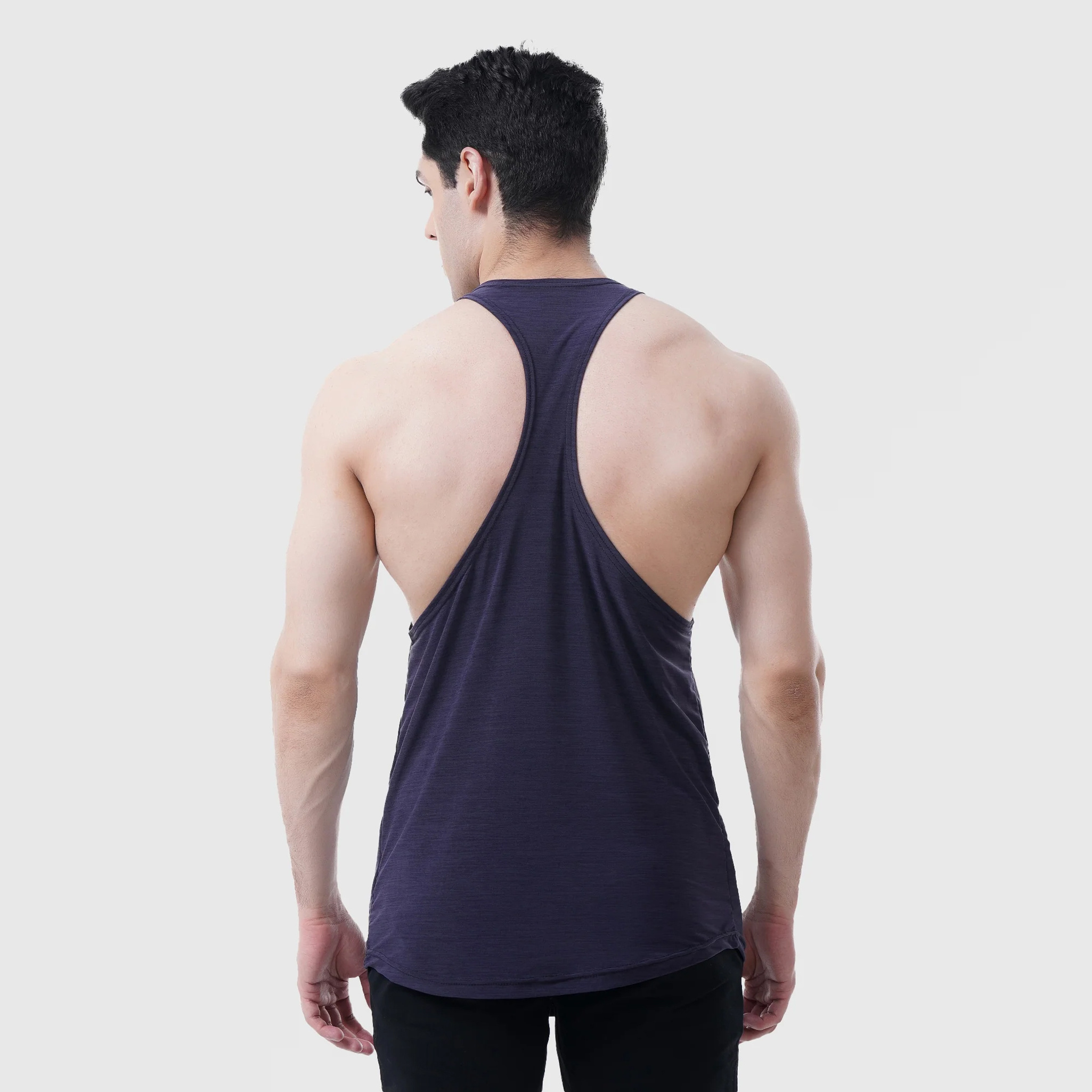 Custom Solid Color Hollow Ribbed Undershirt Sports Fitness Seamless  Men Vest