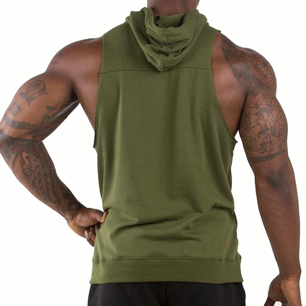 Men Gym Wear Stringer hoodies quick dry Sleeveless Men Workout Base Layer Hoodies for Summer breathable OEM Customized