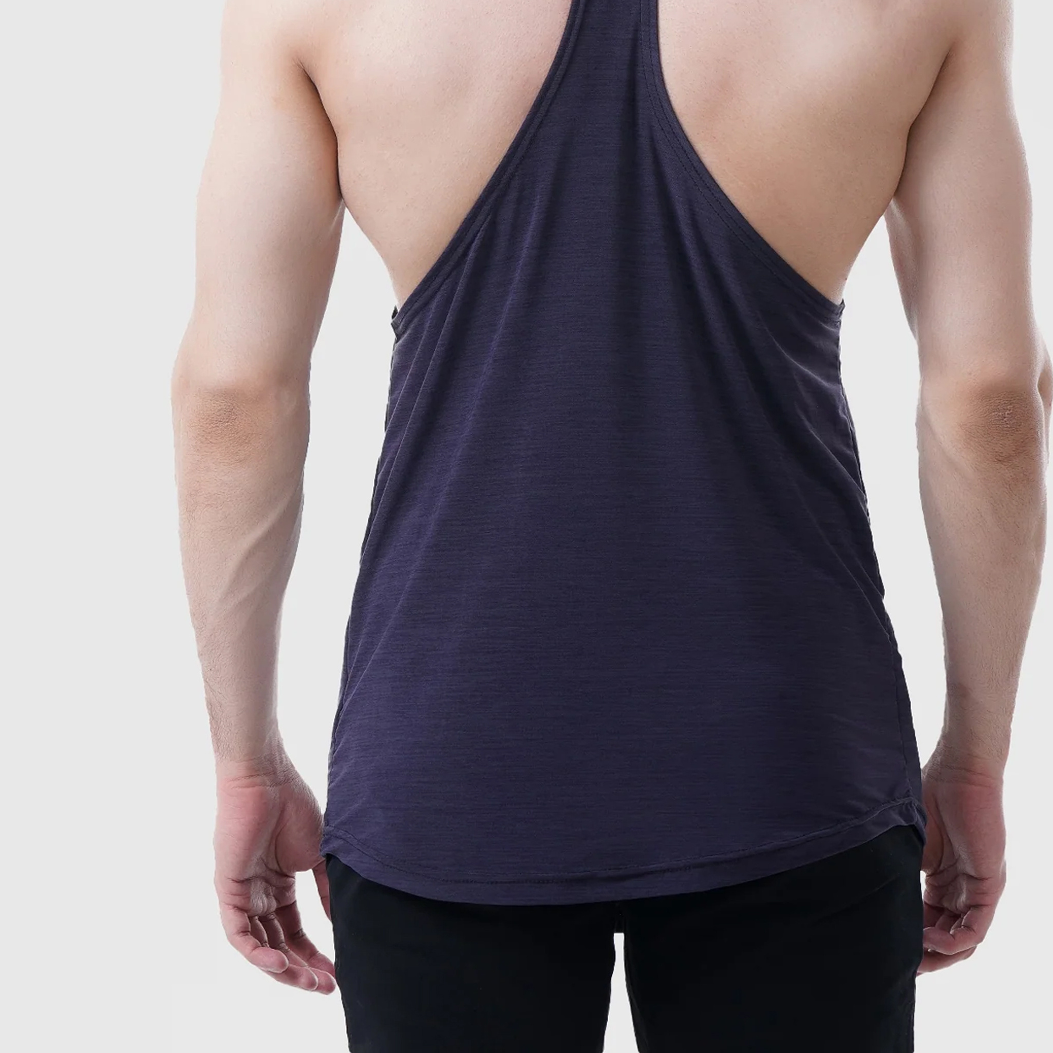 Custom Solid Color Hollow Ribbed Undershirt Sports Fitness Seamless  Men Vest