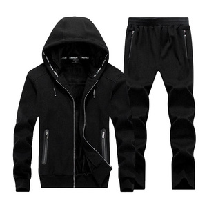 First Class Quality Men Tracksuit Winter Fleece Hood Jacket Pants Sweatshirts 2 Piece Set Hoodies Suit Coat Sport Suits