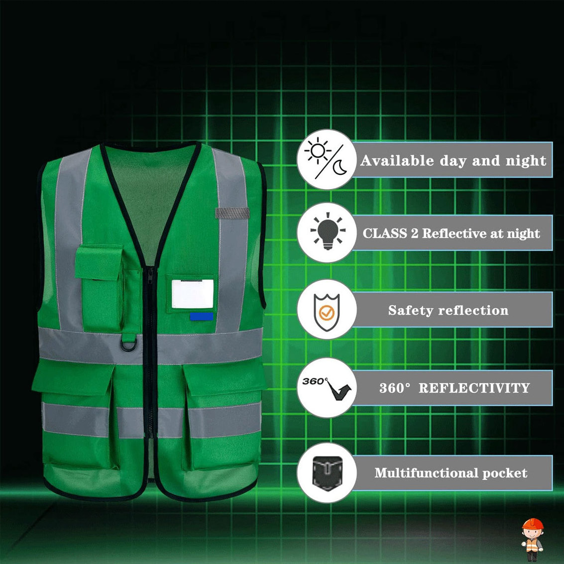 Good Quality Breathable Hi Vis Safety Vest High Visibility Breathable Reflective Construction Workwear Reflective