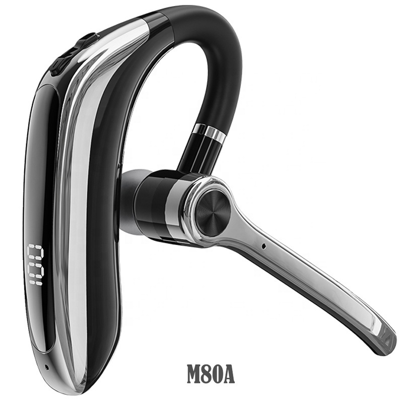 M80A Upgraded Blue-tooth Earpiece V5.3 Wireless Handsfree Headset with Microphone 20Hrs HD Talktime Driving Headset Universal