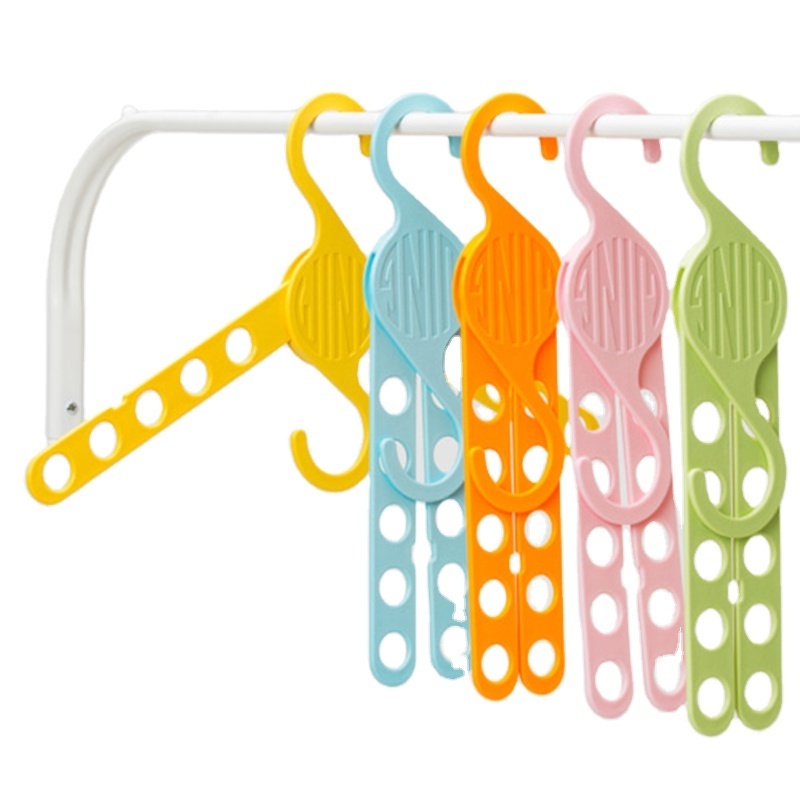 Travel folding clothes hanger portable telescopic travel instrument household clothes hanger drying clothes hanging pole drying