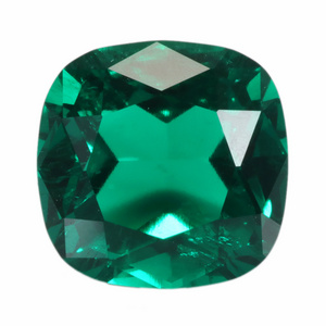 Synthetic Emerald Stone China Factory Directly Sale Cushion Cut Colombia Lab Grown Emerald Stone Price Per Carat