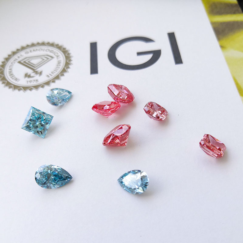 Colored Lab Grown Diamonds CVD HPHT Blue And Pink Real Diamond For Factory Price Cultivate diamonds