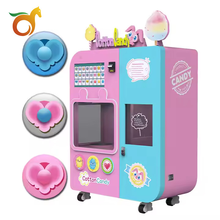 Gorgeous Attractive Appearance Design Robot Flower Make Cotton Vending Machine Floss Candy Machine