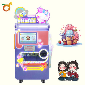 "Red Rabbit Intelligent Sleep and Power-Saving Automatic Soft Ice Cream Vending Machine: Snowflake Making Source Factory"