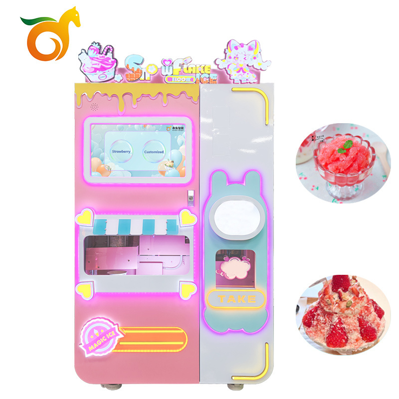 Red Rabbit 2024 new fully automatic snowflake machine snow ice cream self-service vending machine