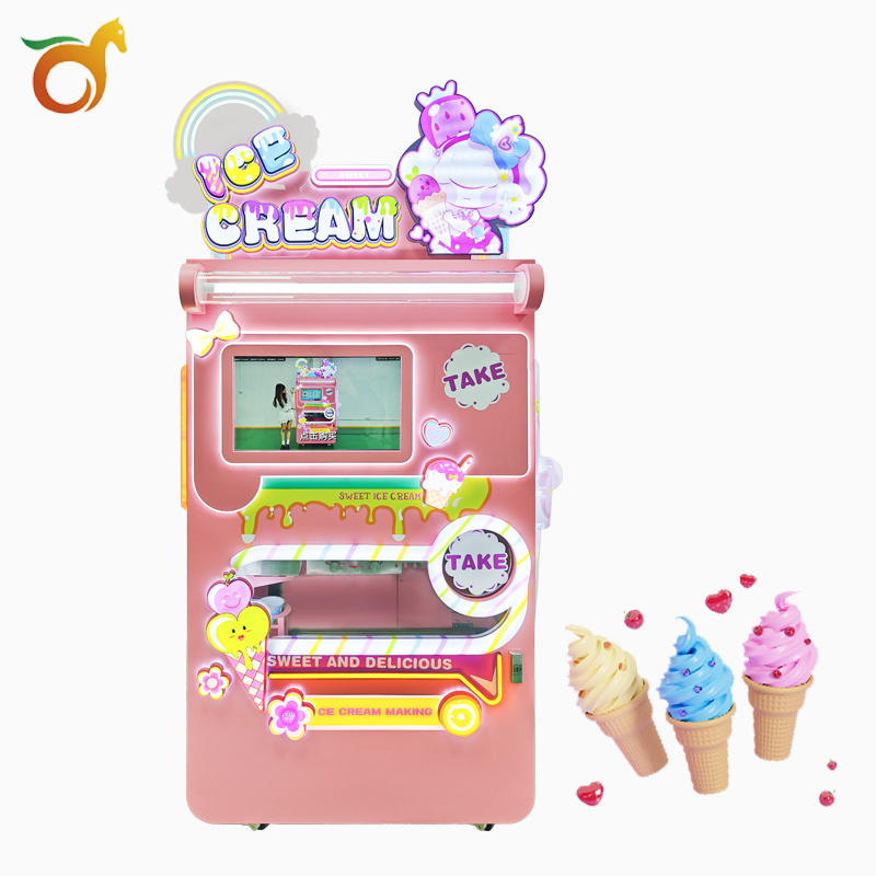 Red Rabbit High Quality Commercial Fully Automatic Soft Serve Ice Cream Machine snack Self-service vending machine