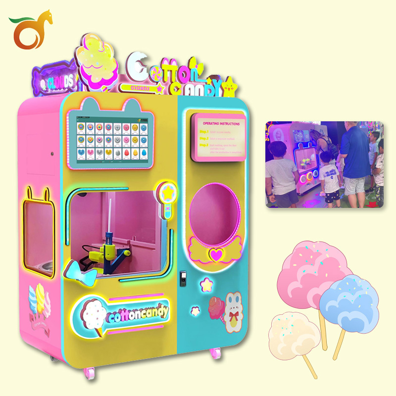 red rabbit 2024 latest exclusive diy function automatic cotton candy vending  machine manufacturer