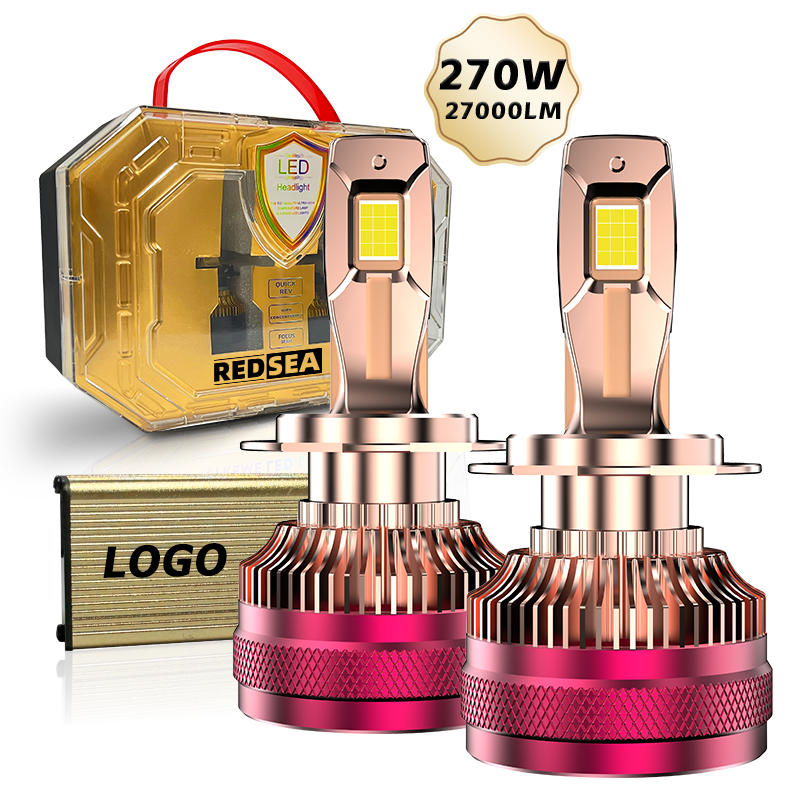 REDSEA H7 H4 Led Lamp 4575 CSP 30000LM 270W Canbus Triple Copper Tube White HB3 9005 HB4 9006 H1 H11 Led Headlight Bulb For Car