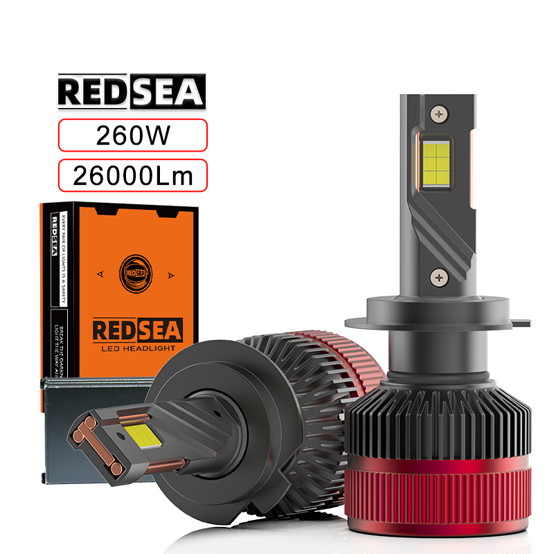 REDSEA 26000lm high power 260W T13 led headlight h7 h1 h4 led h11 6000k headlight 9005 9006 car led headlight bulbs