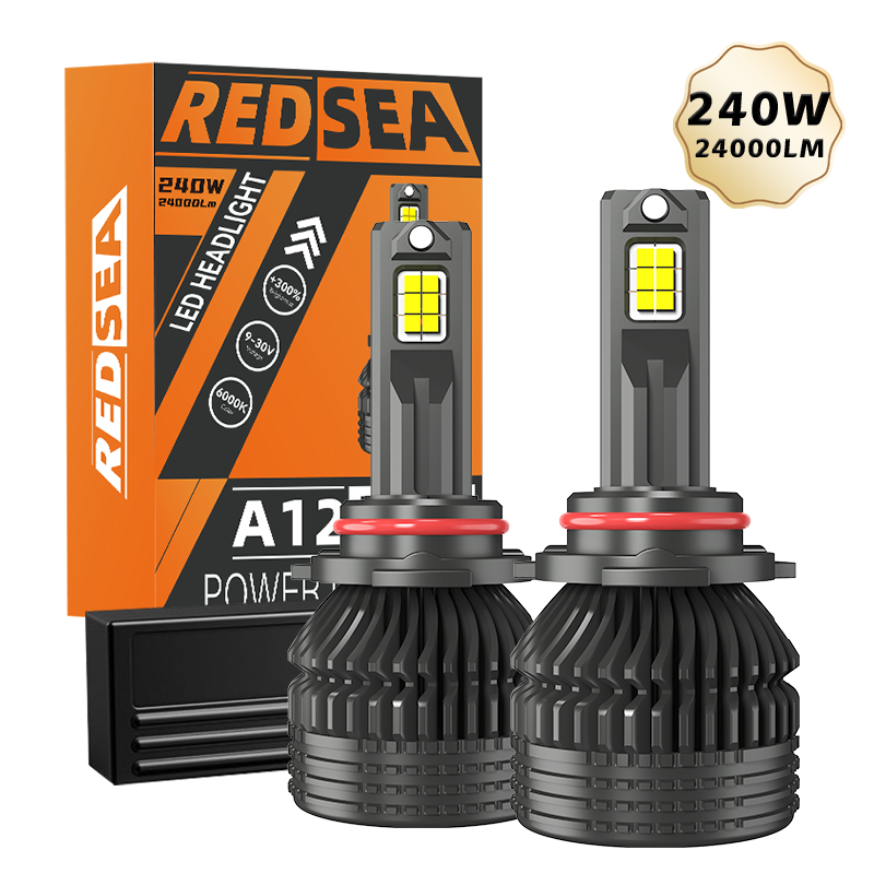 REDSEA 240W 24000lm L12 r15 led headlights 5585CSP chip led headlight 3000k h1 h4 h7 led headlight bulb h11 1200w for toyota