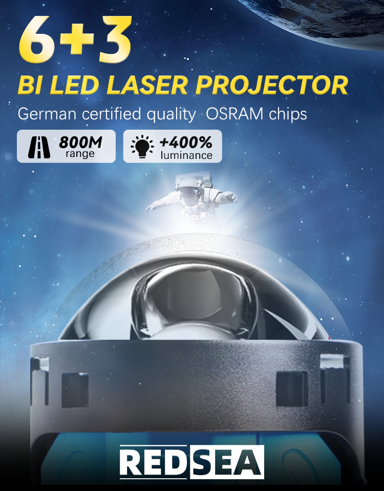 REDSEA High Quality X500 170W 20000lm 3 inch Bi LED Projector Lens High And Low Beam 3.0 bi led lens For Universal Car