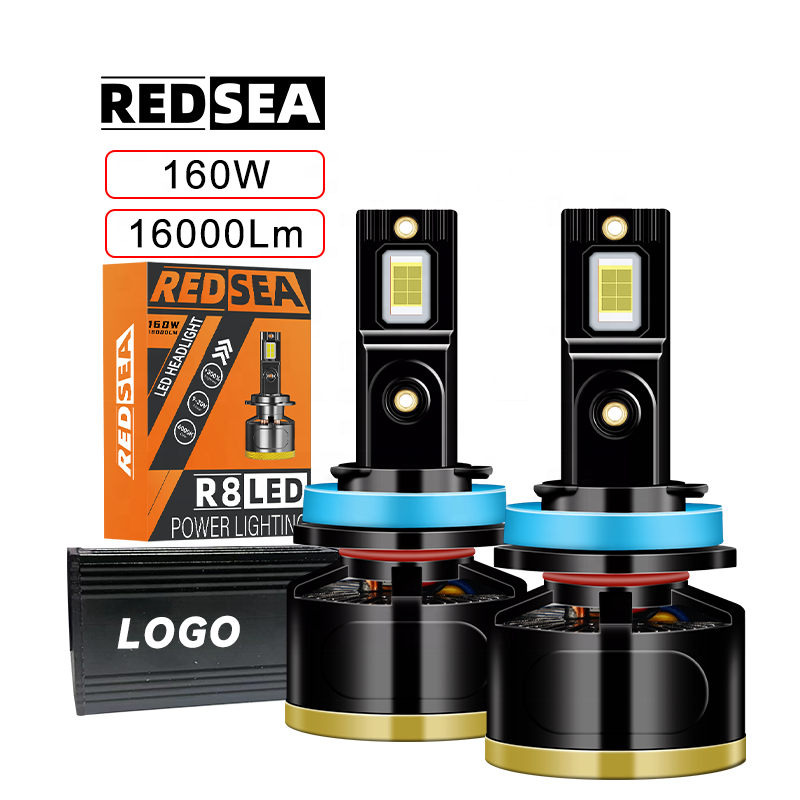 Redsea 160W 16000LM super brightness auto led headlights R8B led canbus free error led headlight bulbs H4 H7 H11 for cars