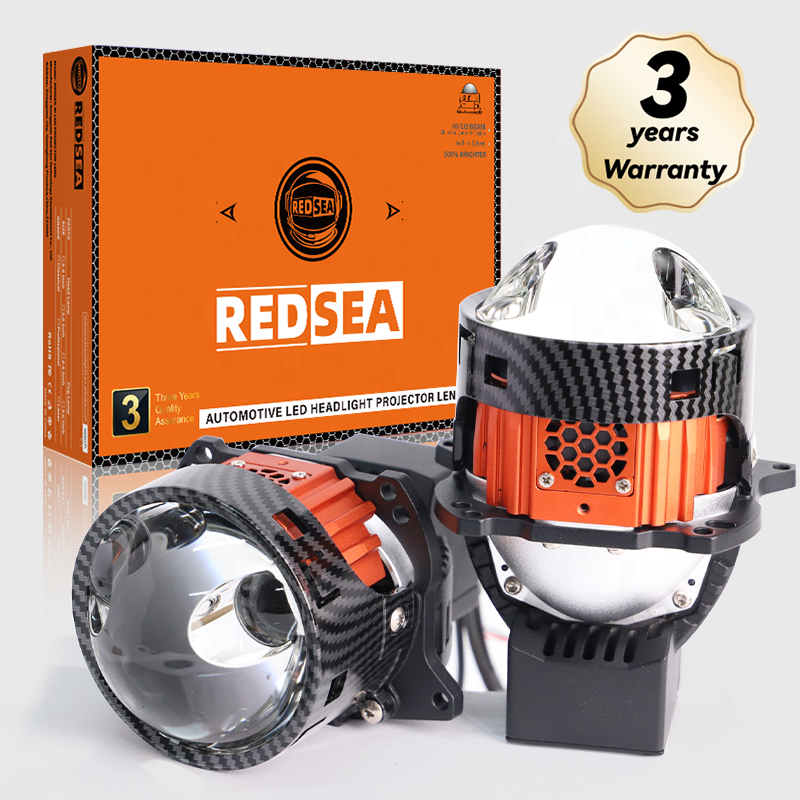 Redsea 2024 NEW arrival  3.0 inch bi led lenses 3.0 E500 90 watt 50000lm double lens dual laser bi led for auto car LHD/RHD