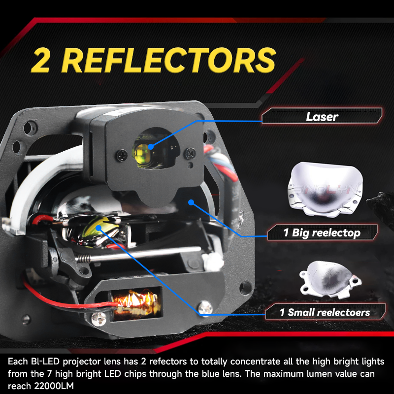 Redsea E200 Faro LED Projector Bi Lens Laser Faros Auto headlight LED High Low Beam 130W Luces Proyector Turboes Led Headlights