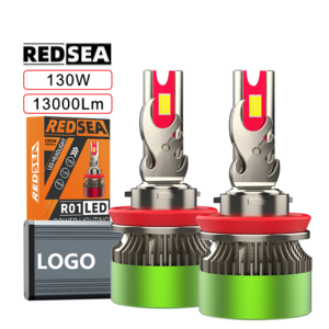 Redsea High Power Led Headlight Bulbs 130W 3570 LED Chips Double Copper Tubes H4 H7 H11 H1 9005 9006 9012 H13 9007 LED Headlight